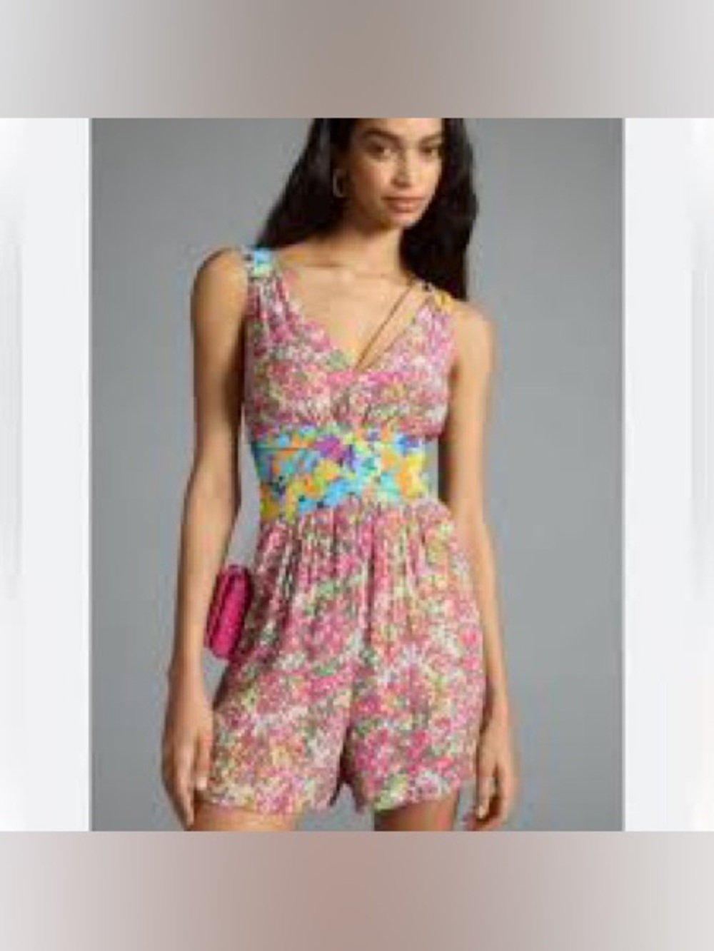 Plenty by Tracy Reese floral cinched tie-back romper